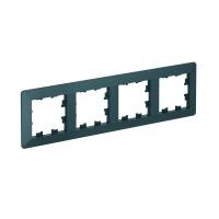 ATLASDESIGN AIR 4-постовая РАМКА, ИЗУМРУД/дымчатый черный Systeme Electric ATN220804