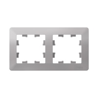 ATLASDESIGN AIR 2-постовая РАМКА, АЛЮМИНИЙ/дымчатый черный Systeme Electric ATN220302