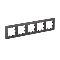 ATLASDESIGN AIR 5-постовая РАМКА, БАЗАЛЬТ/дымчатый черный Systeme Electric ATN221405