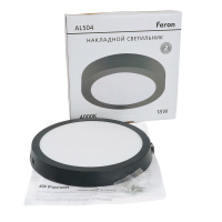 Светильник светодиодный ДПО-18w 4000K 1260Лм черный FERON AL504 51073