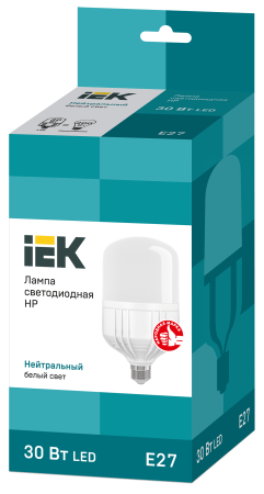 Лампа светодиодная HP 30Вт 230В 4000К E27 IEK LLE-HP-30-230-40-E27