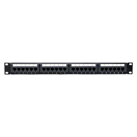 Патч-панель TERACOM PRO 19'' Cat.6 1U неэкранированная UTP 24 порта RJ-45 Dual IDC EKF TRP-PPNL-6UTP-1U24