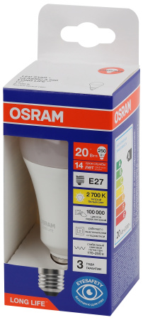 Лампа светодиодная LED 20Вт Е27 2700К 2452Лм груша 220В (замена 250Вт) OSRAM LEDVANCE 4099854185427