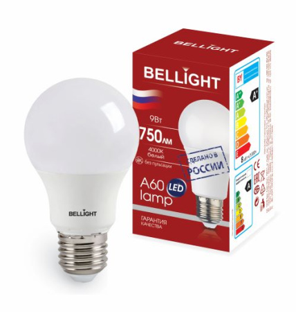 Лампа светодиодная LED 9Вт Е27 220 4000К 750Лм Bellight BELLIGHT 88297786