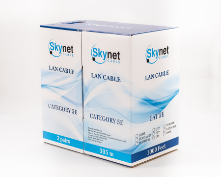 Витая пара UTP 2 пары AWG 24 категория 5е внутренняя Cu Light SkyNet UTP 2x2x24AWG in/Cu. 1693205