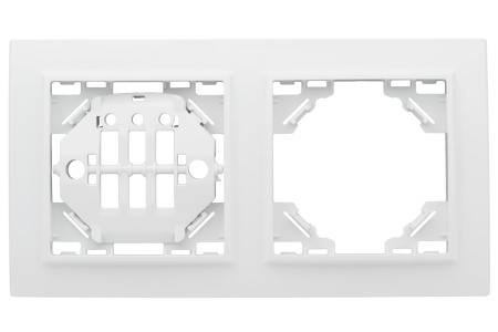 Рамка Минск 2-местная горизонтальная белая EKF ERM-G-302-10