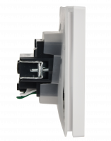 FORTE&PIANO Розетка 1-местная с заземлением с защитными шторками и крышкой безвинтовое крепление 16А IP44 FP219 белый IEK FP-R16-16-1-44-K01