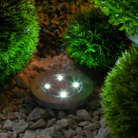 Садовый светильник на солнечной батарее, сталь, пластик 13 см ERAST040-08 ЭРА Б0038502