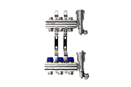 Коллекторная группа FHF-6R set 6 контуров 1' х 3/4' c воздухоотводчиками и кронштейнами Ридан 088U0706R