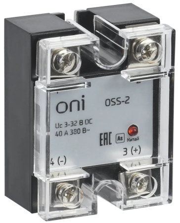 Реле твердотельное OSS-2 25А 380В AC 3-32В DC ONI OSS-2-3-25-B