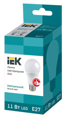 Лампа светодиодная A60 груша 11Вт 230В 4000К E27 IEK LLE-A60-11-230-40-E27