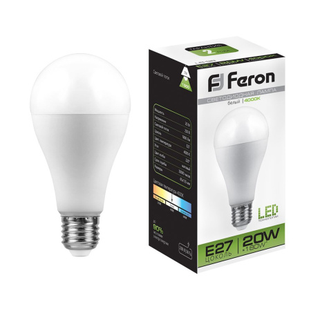 Лампа светодиодная LED 20вт Е27 белый FERON LB-98 25788