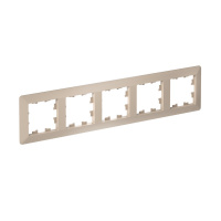 ATLASDESIGN AIR 5-постовая РАМКА, ПЕСОЧНЫЙ/дымчатый белый Systeme Electric ATN221205