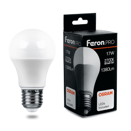 Лампа светодиодная LED 17вт Е27 теплый Feron.PRO FERON LB-1017 38038