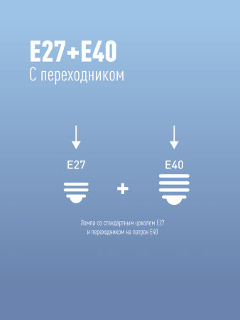 Лампа светодиодная LED 40Вт 220В Е27 D100х189 6500К дневной 3650 лм Космос LksmHWLED40WE2765