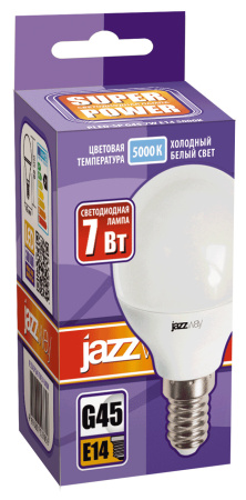 Лампа светодиодная LED 7Вт E14 560Лм 230V/50Hz холодный матовый шар SP JazzWay 1027870-2