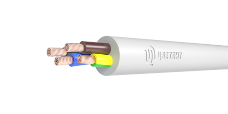 Провод ПВС 3х2,5+1х2,5 белый Цветлит КЗ 00-00135338
