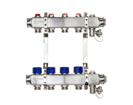 Коллекторная группа SSM-6R set 6 контуров 1' x 3/4' с термостатическими клапанами и кронштейнами Ридан 088U0976R