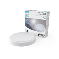 Светильник светодиодный ДБП 8 Вт 680 лм 4000К AC 220В Белый IP40 круг D135х32мм Пластик ЖКХ HALL Gauss GAUSS 193411208