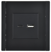 FORTE&PIANO Розетка USB A+C 3.1А FP150 черный IEK FP-U22-D31-K02