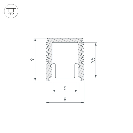 Профиль SL-MINI-8-2000 ANOD (ARL, Алюминий) Arlight 019322