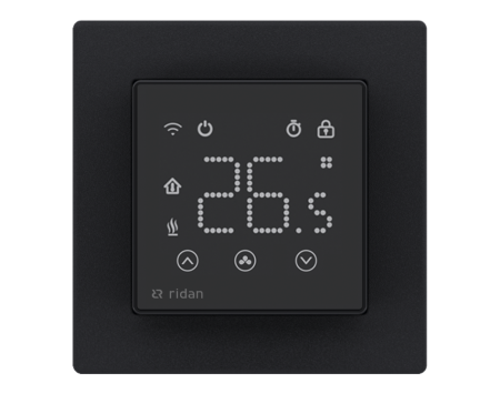 Термостат комнатный сенсорный встраиваемый Rsmart-SB с Wi-Fi подключением черный Ридан 088L1143R