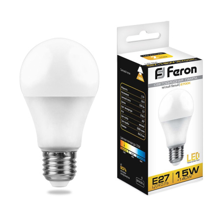 Лампа светодиодная LED 15вт Е27 теплый FERON LB-94 25628