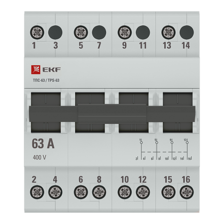 Трехпозиционный переключатель ТПС-63 4P 63А PROxima EKF TPS463