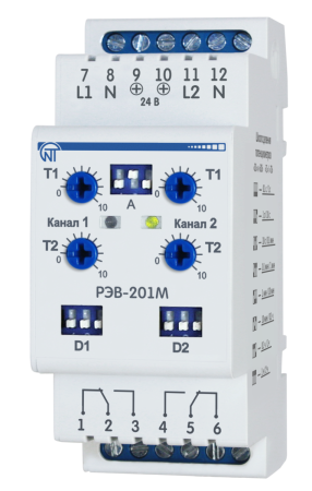 Реле времени двухканальное РЭВ-201М 7 программ Новатек-Электро 3425601201