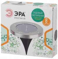 Садовый светильник на солнечной батарее, сталь, пластик 13 см ERAST040-08 ЭРА Б0038502