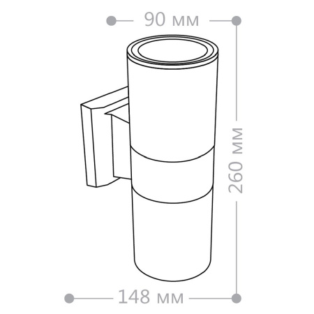 Светильник НБУ-2х60w вверх/вниз Е27 IP54 серый FERON DH0702 06295