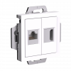 ATLASDESIGN РОЗЕТКА двойная HDMI+RJ45, кат.5Е, механизм, БЕЛЫЙ Systeme Electric ATN000182