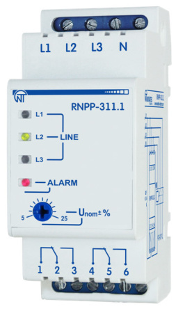 Реле напряжения трехфазное РНПП-311.1 Новатек-Электро 3425601311.1