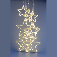 Светодиодная новогодняя гирлянда ЕGNIG - ST занавес Неоновые звезды 8 режимов 2.4*0.8 м теплый свет IP20 ЭРА Б0051877