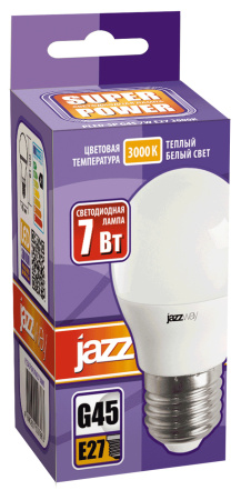 Лампа светодиодная LED 7Вт E27 530Лм 230V/50Hz теплый матовый шар SP JazzWay 1027863-2