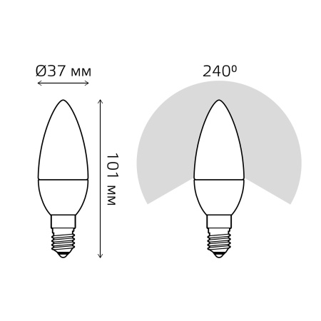 Лампа светодиодная LED 7 Вт 550 лм 4100К AC150-265В E14 свеча нейтральный шаговое диммирование выключателем Black Gauss GAUSS 103101207-S