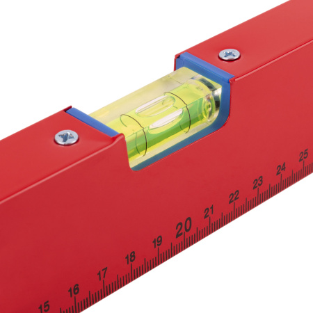 Уровень ''Стандарт'', 3 глазка, красный корпус, фрезерованная рабочая грань, шкала 1000 мм