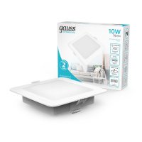 Светильник светодиодный ДВО 10 Вт 780 лм 4000К AC 220В IP20 квадрат 120х120х26мм монт разм 90х90мм Пластик Elementary Gauss GAUSS 998420209