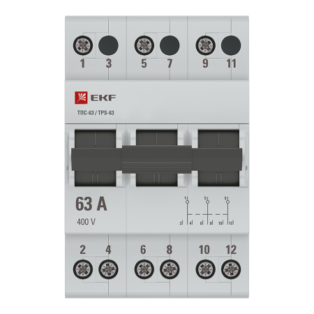 Трехпозиционный переключатель ТПС-63 3P 63А PROxima EKF TPS363