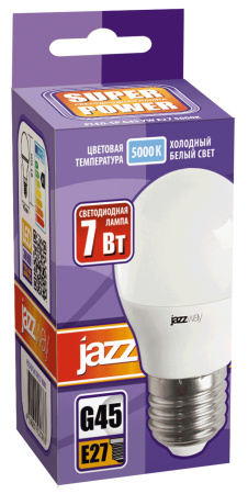 Лампа светодиодная LED 7Вт E27 560Лм 230V/50Hz холодный матовый шар SP JazzWay 1027887-2