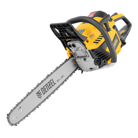 Пила цепная бензиновая DS-5218, шина 45 см, 52см3, 3 л.с., шаг 0.325. паз 1.5 мм, 72 зв Denzel 95237