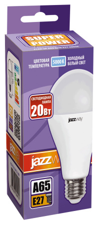 Лампа светодиодная LED 20вт E27 холодный белый, груша JazzWay 5009462A