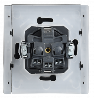 FORTE&PIANO Розетка 1-местная с заземлением с защитными шторками и крышкой винтовое крепление 16А IP44 FP121 черный IEK FP-R16-16-44-K02