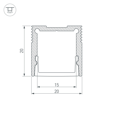 Профиль SL-SLIM20-H20-2000 ANOD (ARL, Алюминий) Arlight 023722