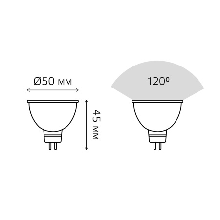 Лампа светодиодная LED 5 Вт 500 лм 3000К DC12В GU5.3 софит MR16 теплая Низковольтная Black Gauss