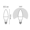 Лампа светодиодная LED 6 Вт 450 лм 4100К AC180-240В E14 свеча нейтральный  Elementary Gauss