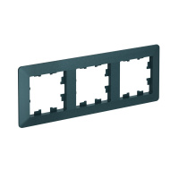 ATLASDESIGN AIR 3-постовая РАМКА, ИЗУМРУД/дымчатый черный Systeme Electric ATN220803