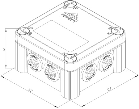 Коробка монтажная огнестойкая КМ-О-1010(П)(8к)-IP66(П6-12)