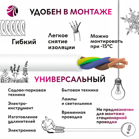 Провод ПВС 3х0.75 ТРТС Ореол 00000056552