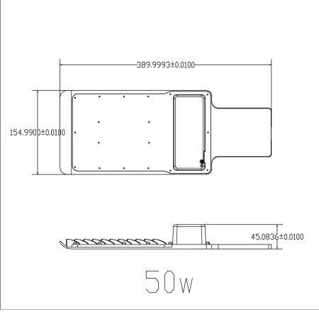 Светильник уличный 50Вт 5000Лм 5000К КСС ''Ш-с'' DOB-SMD 48мм SPP-503-0-50K-050